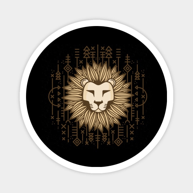 Lion Tribal Magnet by TheRealestDesigns